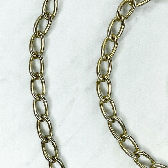 Gold Tone Chain Link Belt Wood Charm Y2K Festival XS/Small (XS/S) ✨ - Picture 9 of 12